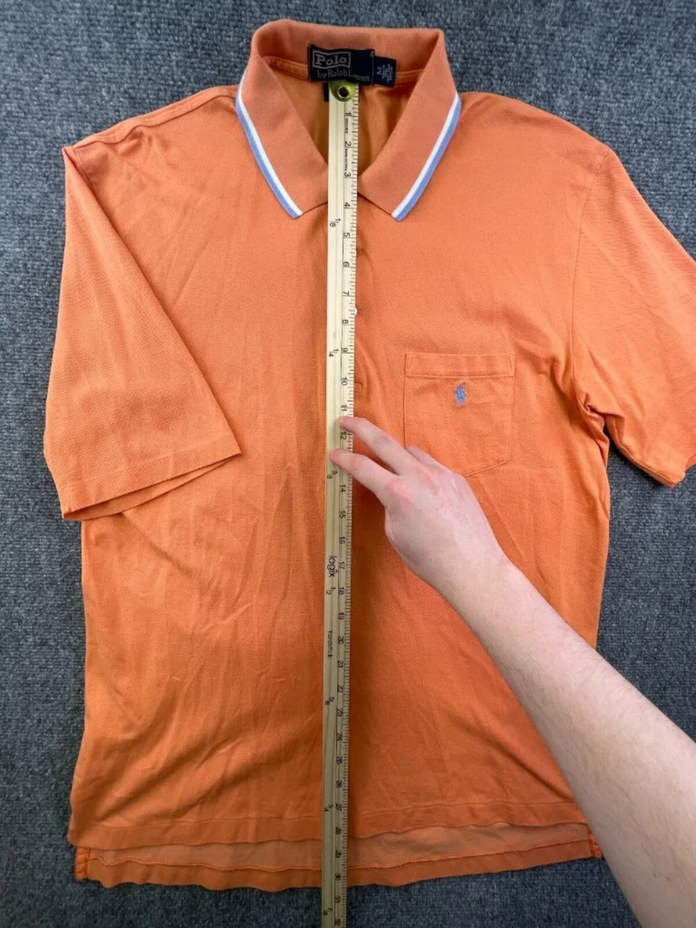Polo Ralph Lauren Men Short Sleeve Shirt Size Medium Golf Fit Orange Pima Cotton
